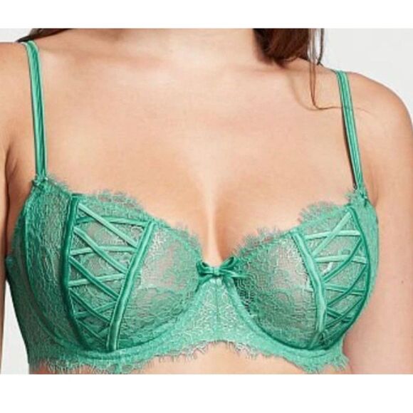 Victoria's Secret | Dream Angels Push Up without Padding Bra Size 32 DD Teal - Picture 1 of 9
